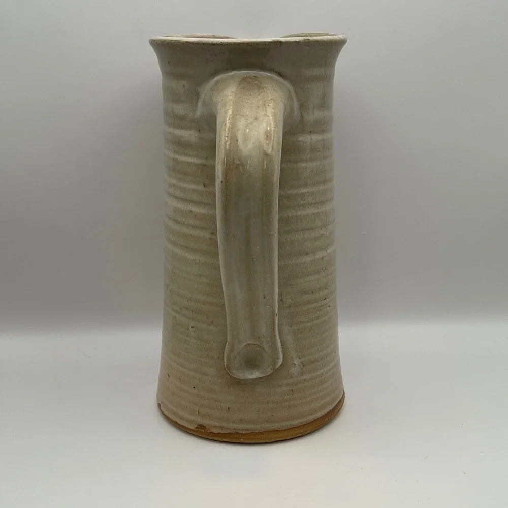 Paradox Pottery Handmade Ceramic Pitcher and Mugs Set Rustic Beige Glaze Pottery